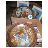 (3) Boxes VHS Tapes, Picture Frames & Bird Plates