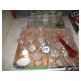 Vases, Early American Pattern Glass & Wine Glasses