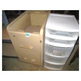 Metal Filing Cabinet & Sterilite Plastic Organizer