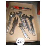 (7) Adjustable Wrenches Including Skil