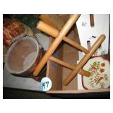 Baskets, Wood Pail, Strecher & Misc.