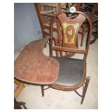Antique School Desk w/Wooden Tablet Arm & Vinyl...