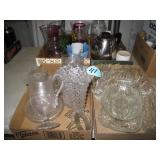 (4) Boxes Early American Pattern Glass, Vases &...