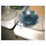 Pyrex Pie Plates & Carnival Glass Platter