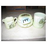 (3) Custard Glass Pieces, Stoughton, Wis,...