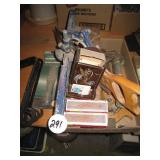 Miter Box Saw, Match Box & Caulking Gun