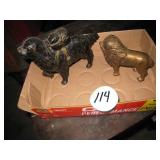 Irish Setter & Lion Cast Iron Banks