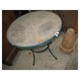 Bird Bath Base, Shepard Hooks & Metal Table