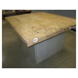 Butcher Block Table w/Lockers (64 Inches x 54...