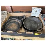 (3) Lodge Cast Iron Pans & Con on the Cob Maker