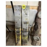 Black Shelf & (2) Metal Saw Horses