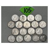 (18) Canadian Silver & Partial Silver Dimes