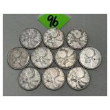 (10) Silver Canadian Quarters