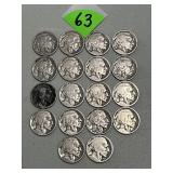 (18) Assorted Buffalo Nickels