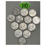 (13) Canadian Silver Quarters
