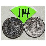(2) Large Cents (Poor Condition) 1812 & ??