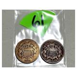 1864 & 1868 2 Cent Pieces