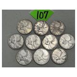 (10) Canadian Silver Quarters