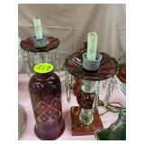 (2) Ruby Red Lamps