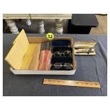 Glasses, Bookends & Pens