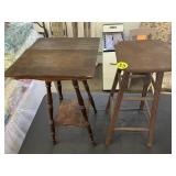 Plant Stand & Wooden Chair