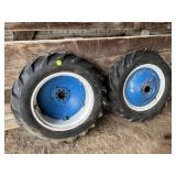 (2) 12.4 x 28 Dual Wheels (Missing Clamp-On Bolts)