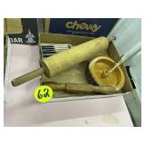 Wooden Rolling Pin, Nut Bowl & Picks