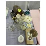 Lusterware Vases, Barrel Server & Misc. Glass
