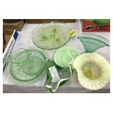 Vaseline Opalescent & Green Depression