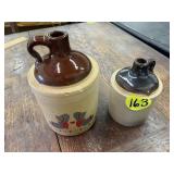(2) Stoneware Jugs (1 Damaged)