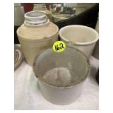 (3) Stoneware Crocks (All Damaged)