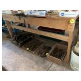 6 Foot Wood Work Bench (No Contents)