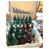 (2) Boxes Anheuser Busch Bottles & Bud Sign