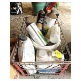 Metal Milk Crate, Paint Thinner & Misc.