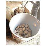(2) Pails Decor. Rocks
