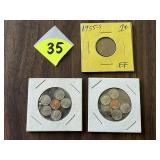 1955S Wheat Cent & Miniature Coins