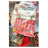 (2) Boxes Holiday Rugs, Pillow, Christmas Snow...