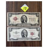 1928 & 1953 Red Seal $2 Bills
