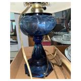 Blue Base Electric Lamp