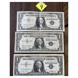 (3) 1957 Silver Certificates