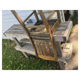(2) Wooden Bench & Chair