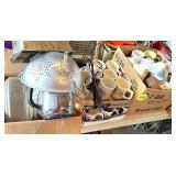 (4) Boxes Mugs, Strainer & Misc.