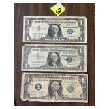 (2) 1957 Star Notes & 1988 $1 Bill