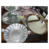 Lazy Susan, Mirrored Plateau & Aluminum Tray