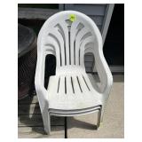 (3) Plastic Deck Chairs