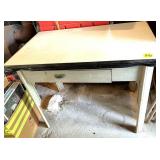 Enamel Top Table w/Drawer