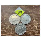 (3) Casino Tokens