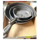(3) Cast Iron Fry Pans