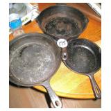 (3) Cast Iron Pans