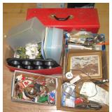(5 Lots) Tool Box, Christmas Ornaments & Misc.